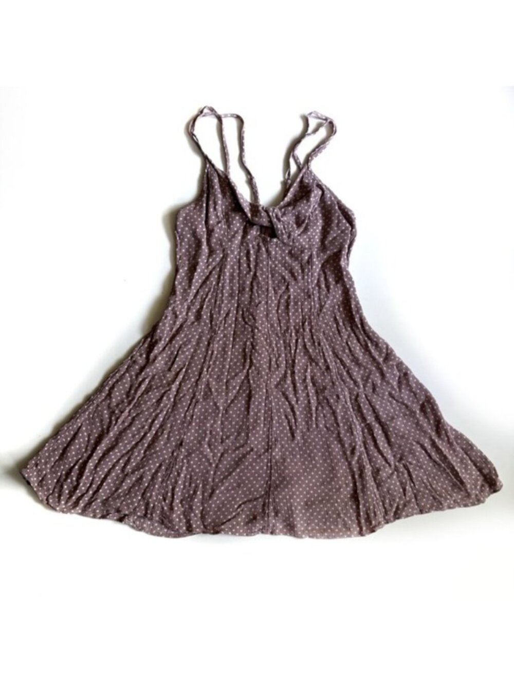 American Eagle Purple with White Polka Double Strap Baby Doll Dress - 0